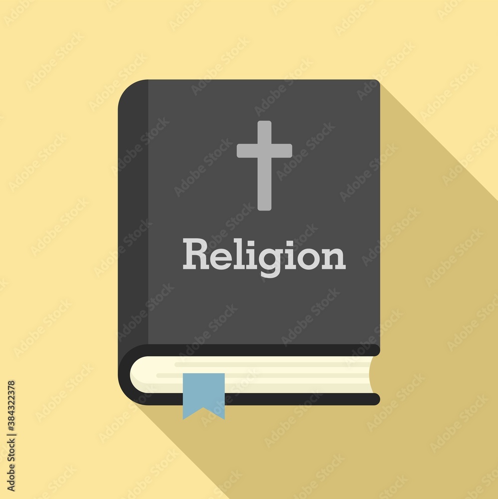 Obraz premium Religion book icon. Flat illustration of religion book vector icon for web design