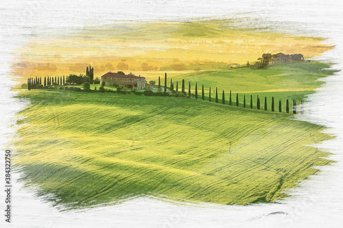 Watercolor painting of Sunr...