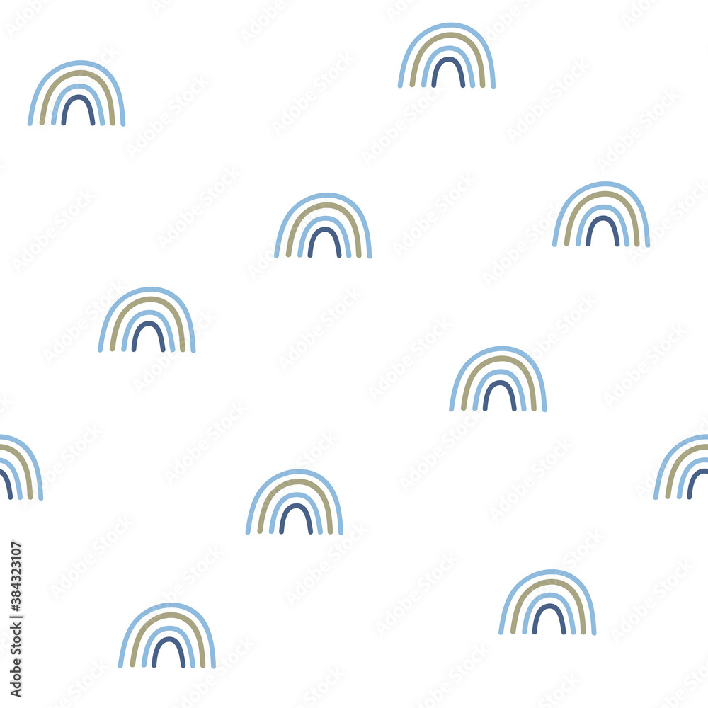 Celestial Blue Rainbow Seamless Pattern. Vector illustration. Celestial Blue Rainbow Seamless Pattern. Vector illustration.