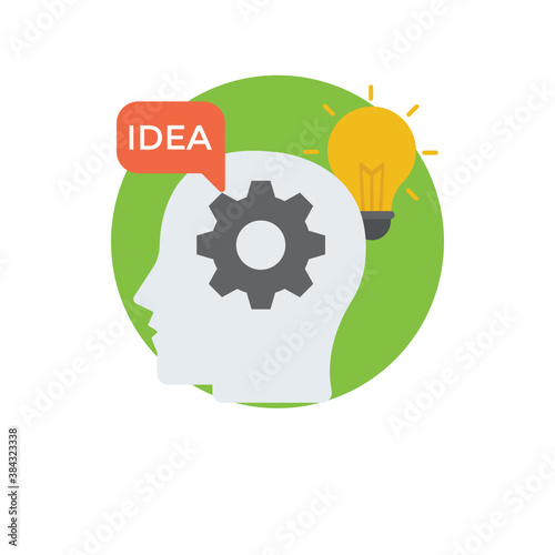 
Human head with gear and bulb is icon concept of innovative 
