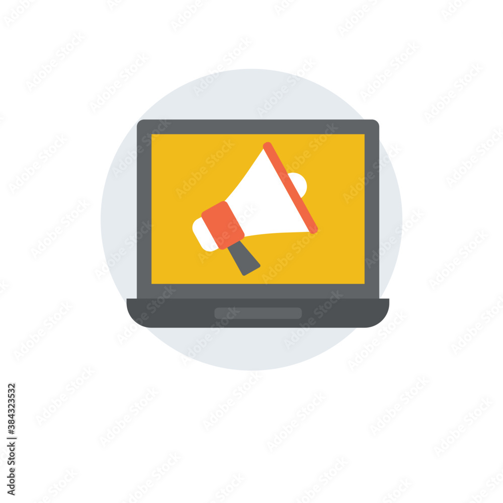 Megaphone over website is icon for online marketing
Megaphone over website is icon for online marketing