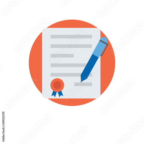 
A notepad with check marks and pencil showing tasks icon 
