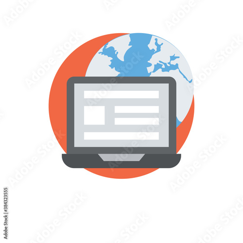 
An icon image in flat style denoting global business concept 
