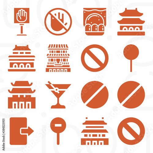 16 pack of taboo  filled web icons set