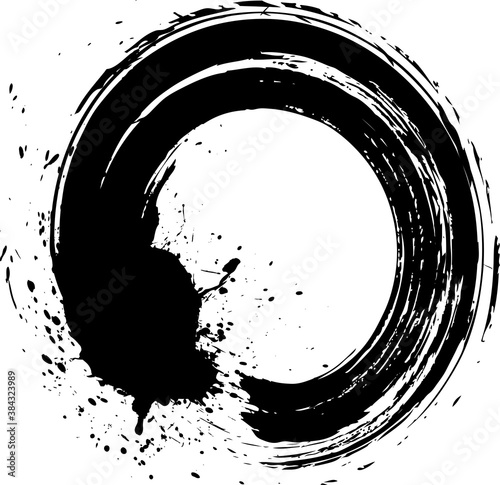 円　黒　丸　手書き　筆文字