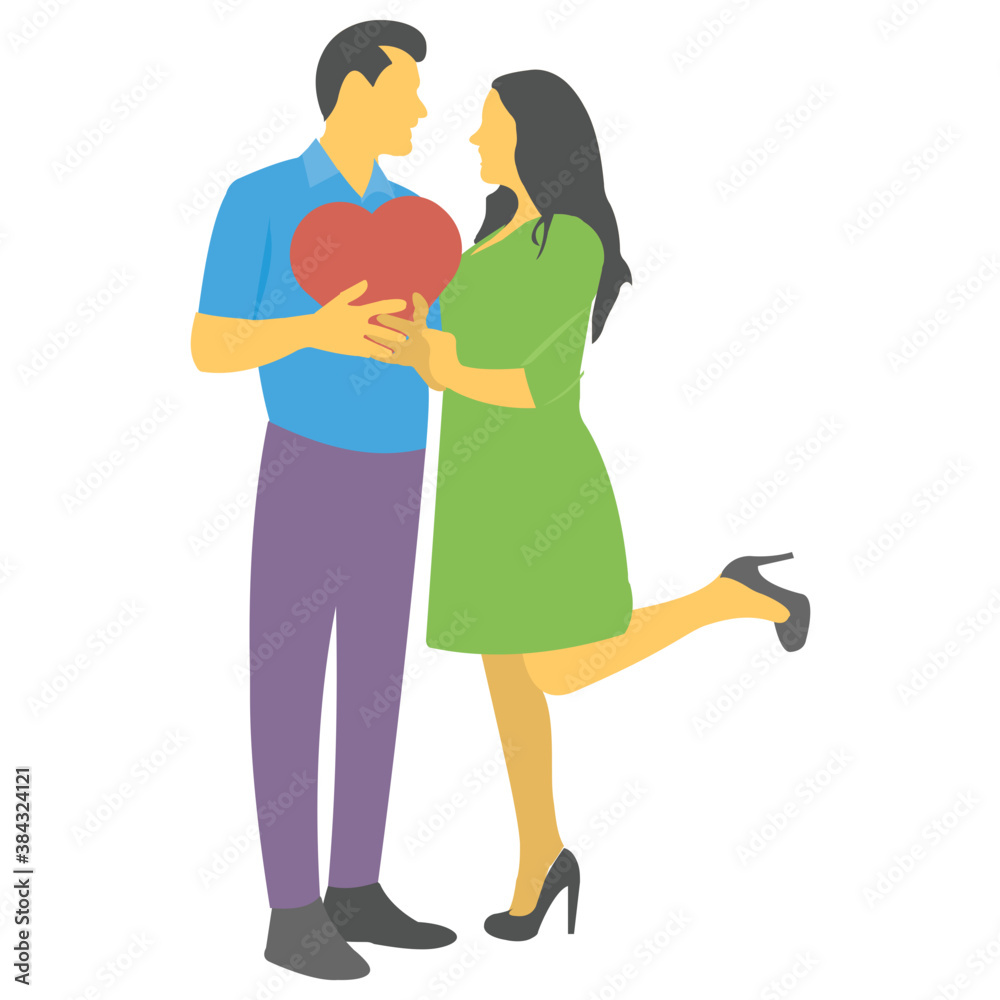 Man holding women showing the icon of romantic couple
Man holding women showing the icon of romantic couple