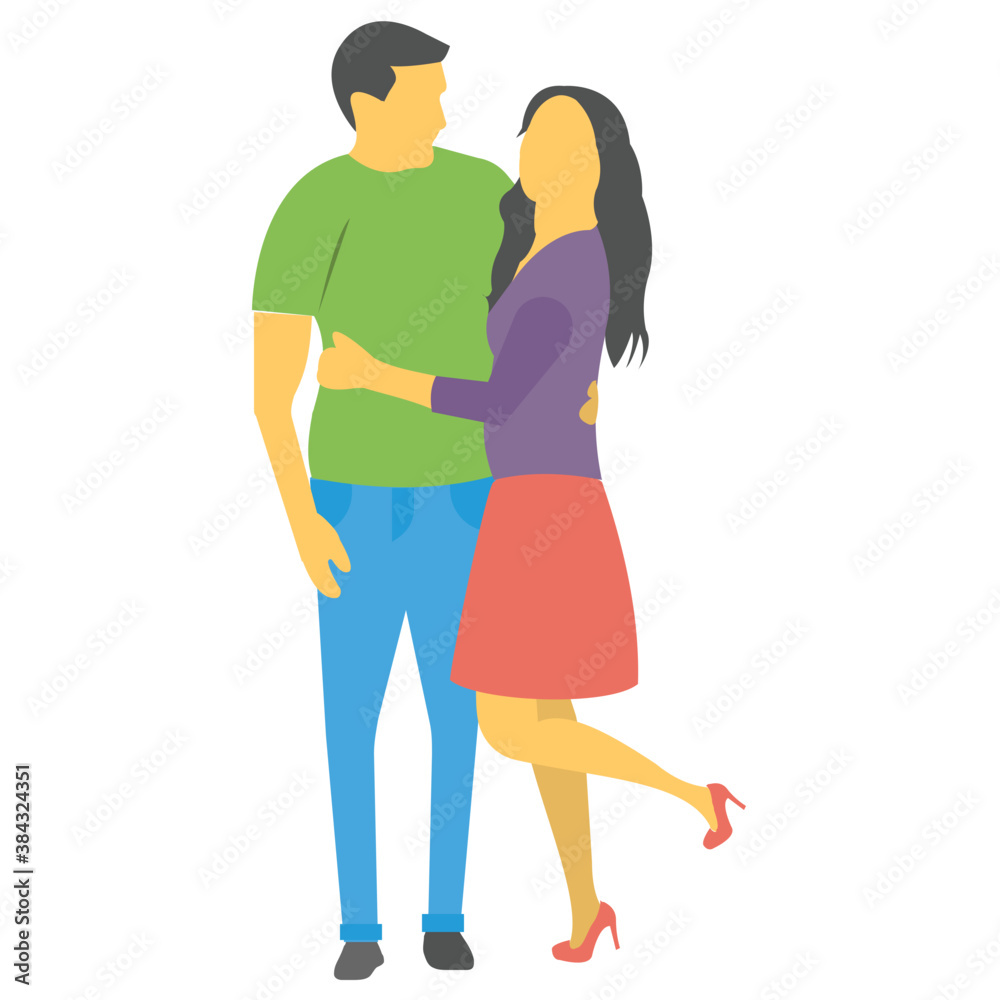 
Woman putting hand on mans shoulder, couple dance 
