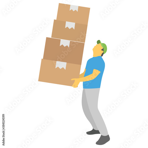 
A man holding packed food, food delivery visual 
