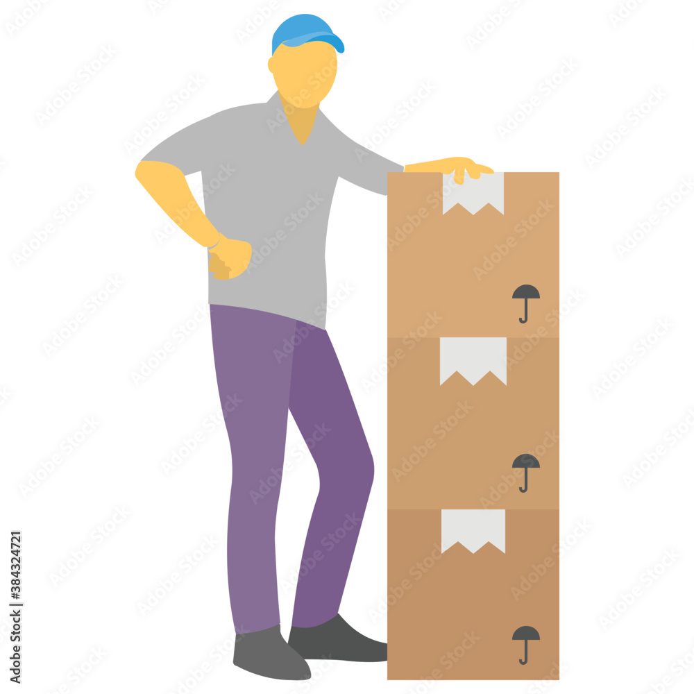 Human avatar with cardboard, delivery box icon
Human avatar with cardboard, delivery box icon