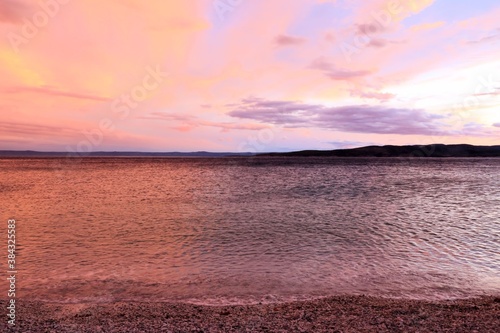 pink sundown in Baska Voda   Brela  Croatia