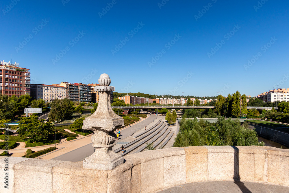 Toledo bridge built in the eighteenth century over the river Manzanares in Madrid