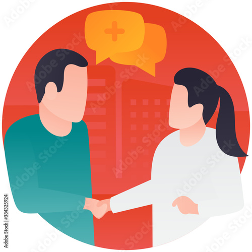 
Helping staff with doctor known as medical staff 
