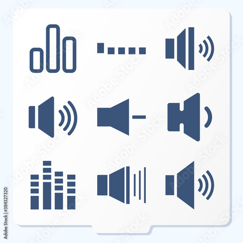 Simple set of 9 icons related to capacity unit