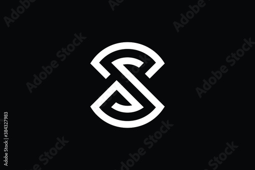 Minimal Innovative Initial S logo and SS logo. Letter S SS creative elegant Monogram. Premium Business logo icon. White color on black background