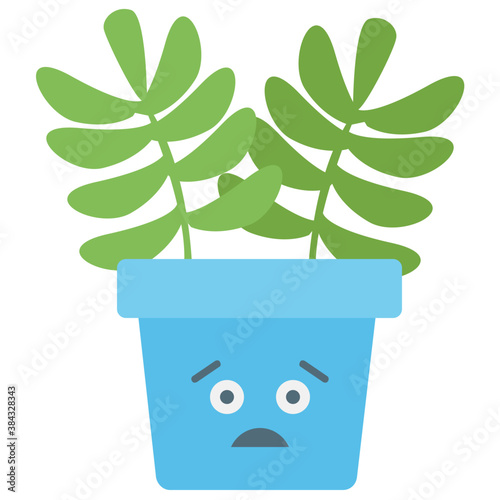 
A cactus emoticon with astonished face 
 photo