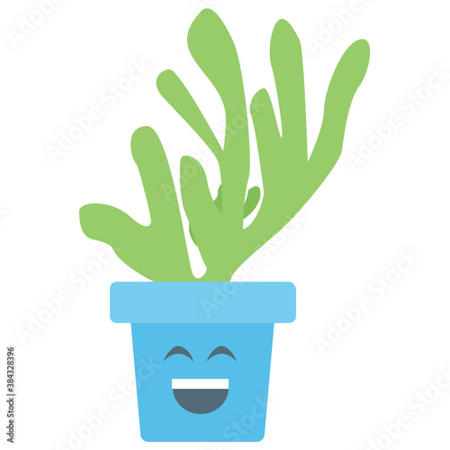 
A cactus emoticon with astonished face 
