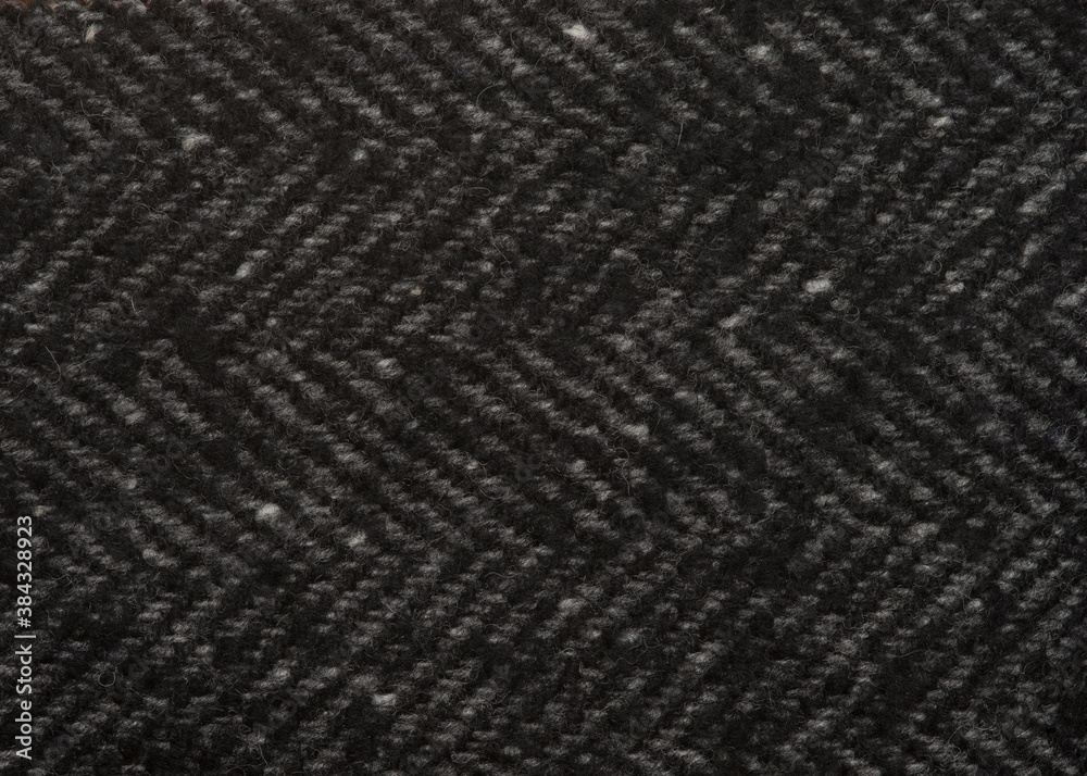 Fototapeta premium black wool fabric. woven texture