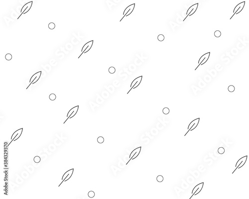 seamless leaf circle pattern with black and white background