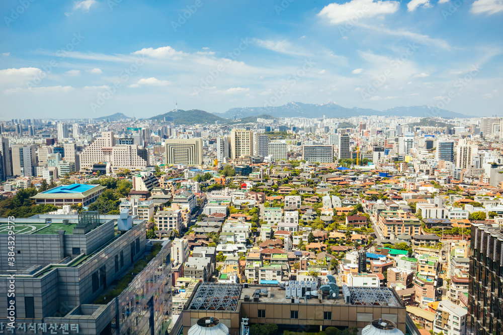 Naklejka premium Daytime View Over Seoul in South Korea