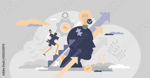 Upskilling learn as work educational qualification rise tiny person concept