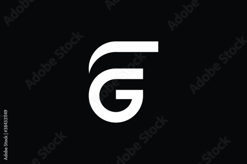 Minimal Innovative Initial FG logo and GF logo. Letter G F FG GF creative elegant Monogram. Premium Business logo icon. White color on black background
