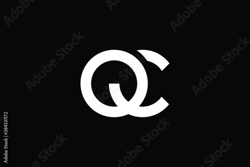 Minimal Innovative Initial QC logo and CQ logo. Letter Q C CQ QC creative elegant Monogram. Premium Business logo icon. White color on black background