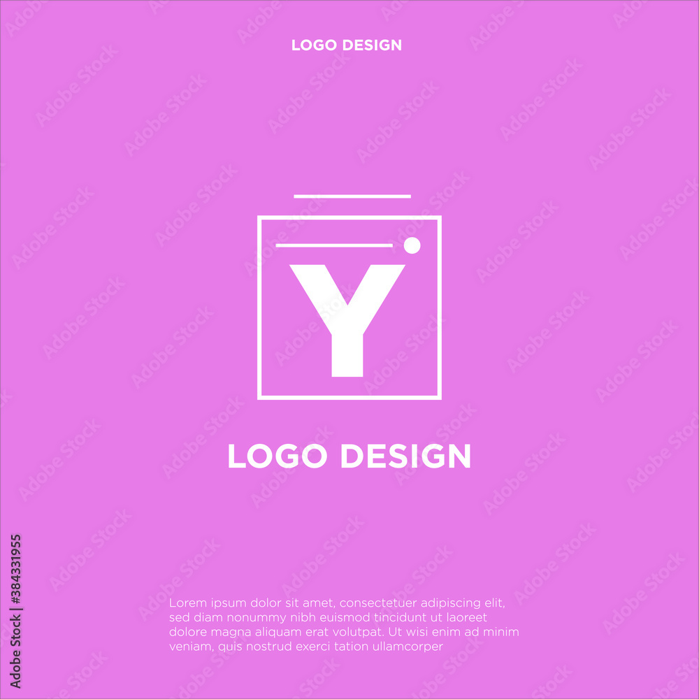 Y Logo design with square frame line art. vector illustration Y Logo design with square frame line art. vector illustration