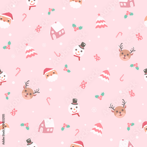 Christmas seamless pattern pink © tharnthip