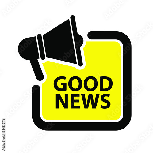 good news megaphone sign on white background	