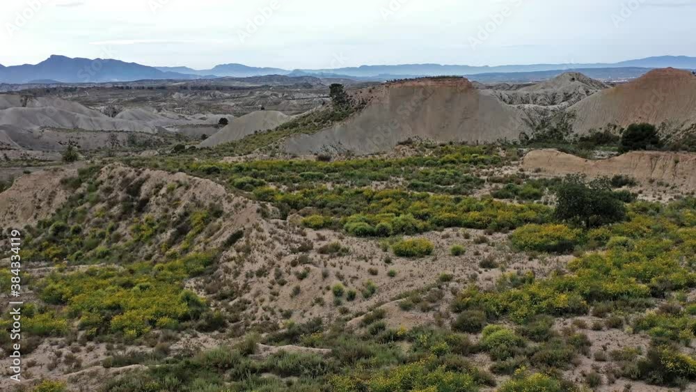 The Badlands in Campules in the Murcia region in Spain The Badlands in Campules in the Murcia region in Spain