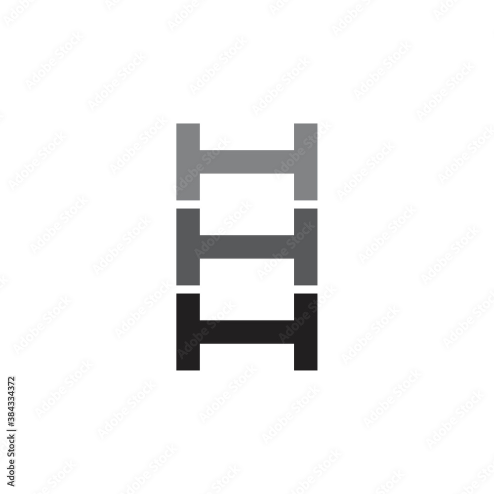 Triple H letter stair logo design vector Triple H letter stair logo design vector