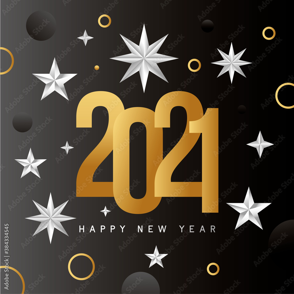 2021 Happy new year with stars vector design 2021 Happy new year with stars vector design