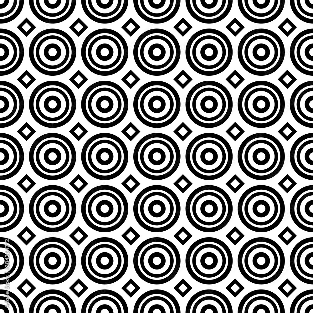 Circles and Diamonds Vector Seamless Surface Pattern Design