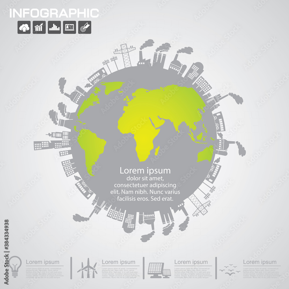 Naklejka premium Abstract ecology connection concept background .Vector infographic illustration