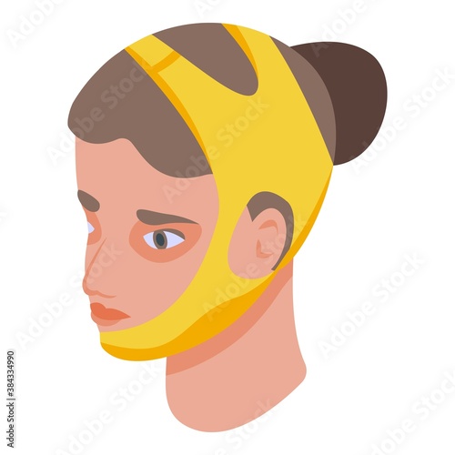 Face bandage icon. Isometric of face bandage vector icon for web design isolated on white background