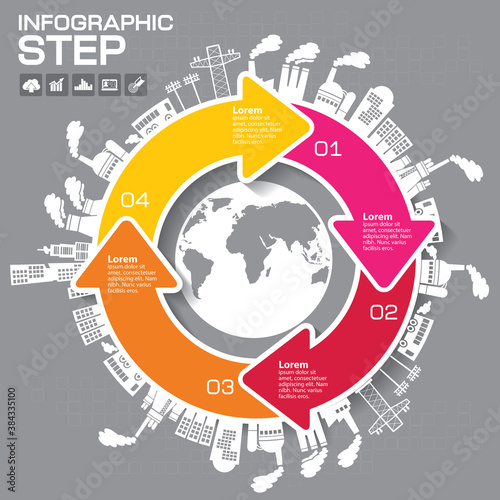 Vector circle puzzle infographic. Template for diagram, graph, presentation and chart. Business concept with 4 cyclic options, parts, steps or processes. Abstract background.