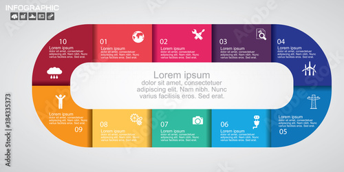 Timeline infographics design template with 8 options, process diagram, vector eps10 illustration