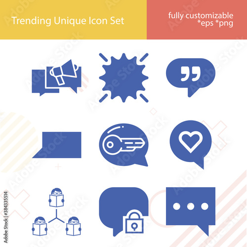 Simple set of speaking related filled icons.