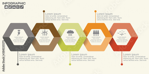 Retro Timeline Infographic. With set of Icons. Vector design template.
