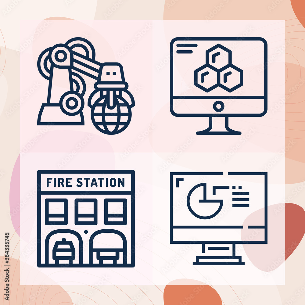 Simple set of facility related lineal icons Simple set of facility related lineal icons