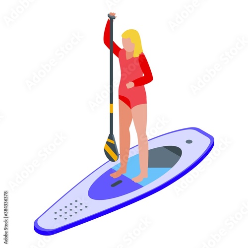 Sup surf icon. Isometric of sup surf vector icon for web design isolated on white background