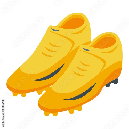 Soccer shoes icon. Isometric of soccer shoes vector icon for web design isolated on white background © ylivdesign