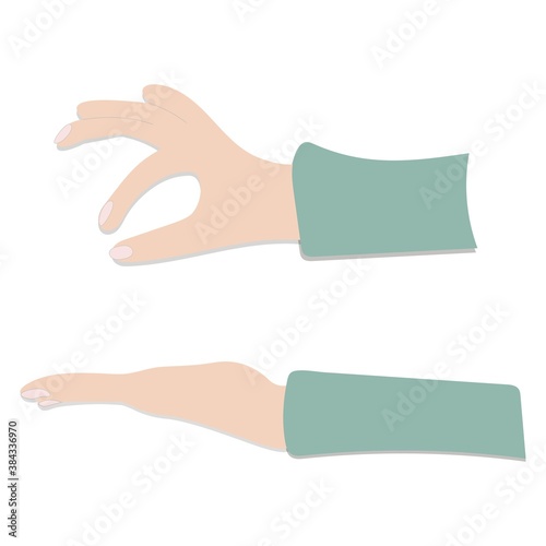 Universal hand finger gestures. 
Ok and serve.
Vector illustration image symbol on white background in flat style.
