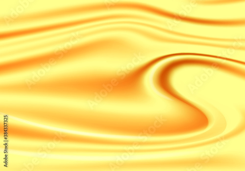 Gold abstract background, silky metallic golden waves, vector illustration.
