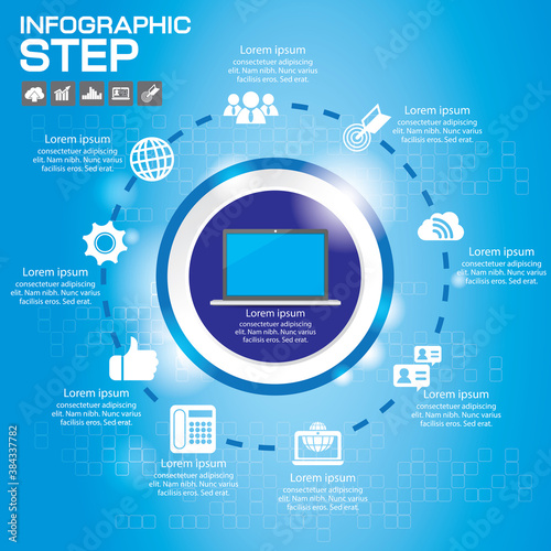 Infographics template for business, education, web design, banners, brochures, flyers. Vector illustration. photo