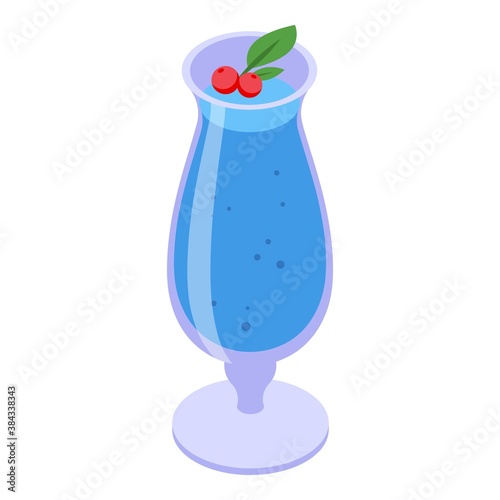 Cocktail icon. Isometric of cocktail vector icon for web design isolated on white background