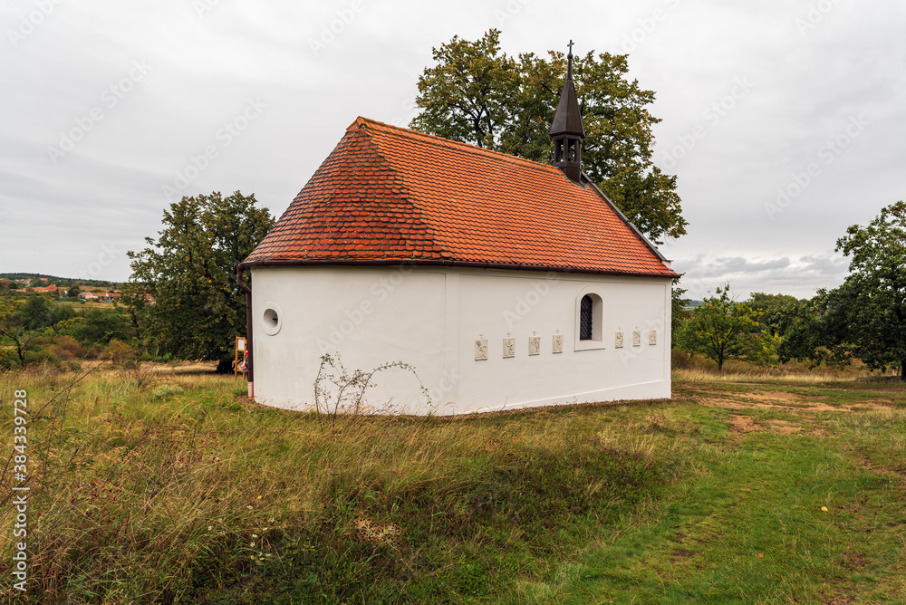 Kaple Panny Marie Bolestne chapel above Popice village near Znojmo city in Czech republic