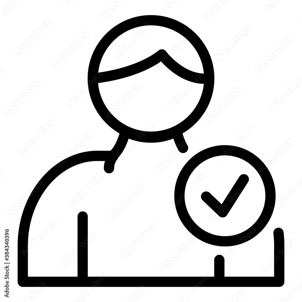 Person reliability icon. Outline person reliability vector icon for web design isolated on white background