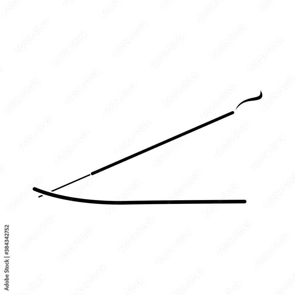 Incense stick icon. Isolated. Vector illustration. Incense stick icon. Isolated. Vector illustration.