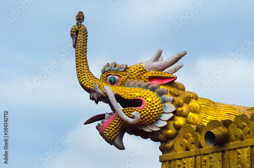 Dragon figure, Boudhanath Stupa, Largest Asian Stupa, Unesco World Heritage Site, Kathmandu, Nepal, Asia photo